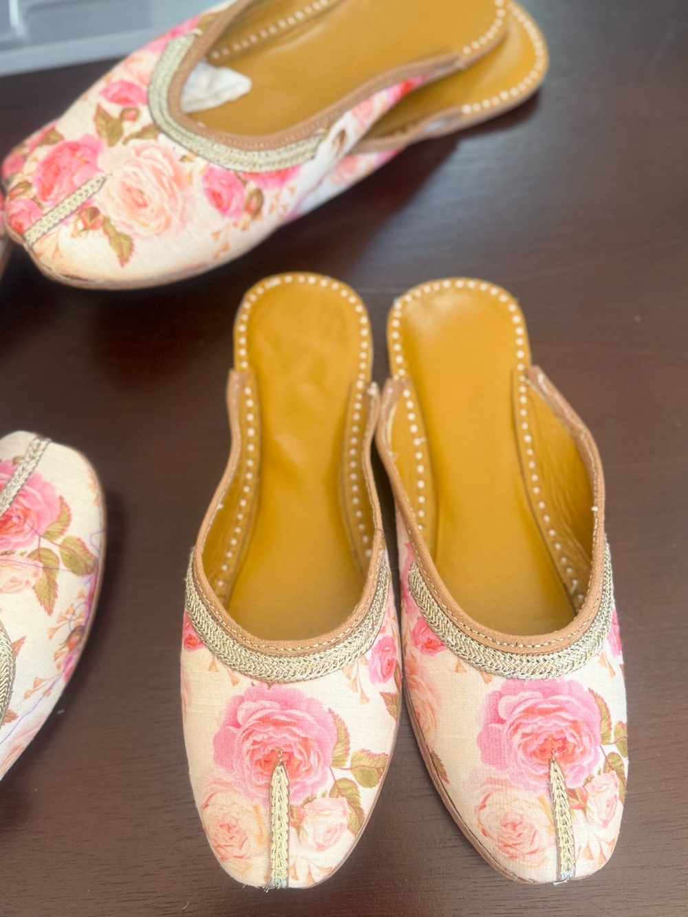 Floral Pink Slip-On Women’s Jutti - Picture 1 of 3